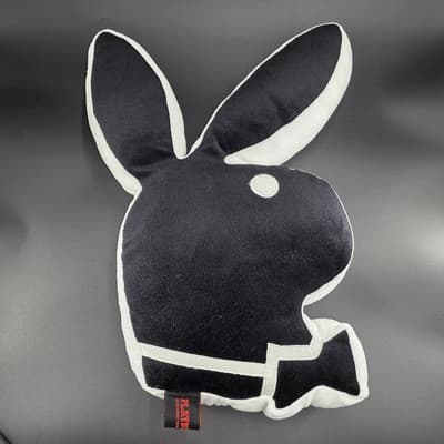 Vintage 2003 Black & White 20" Playboy Bunny Pillow Y2K - Thumbnail 2