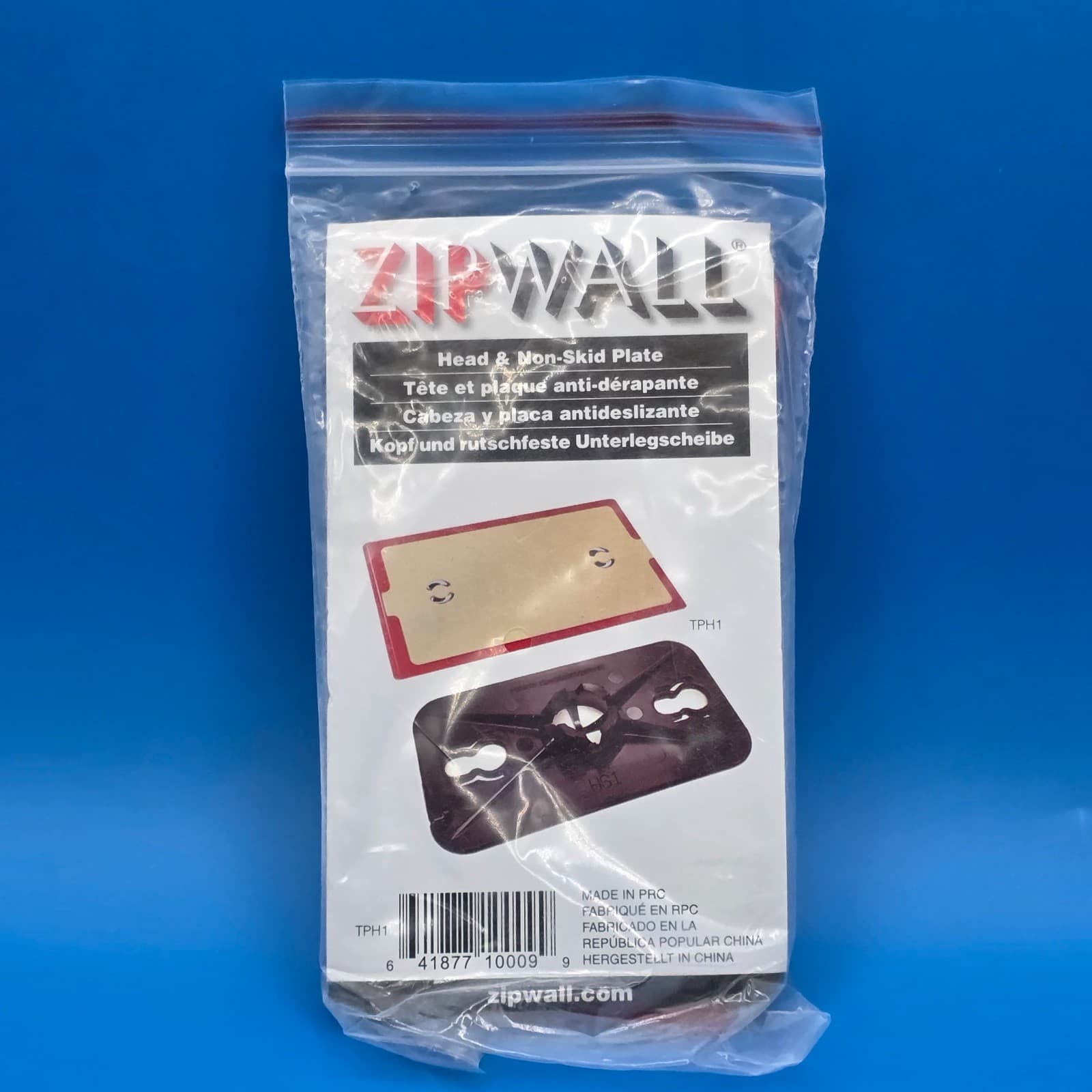 ZipWall Head, Non-Skid Plate, TPH1,Black, Red - Thumbnail 2