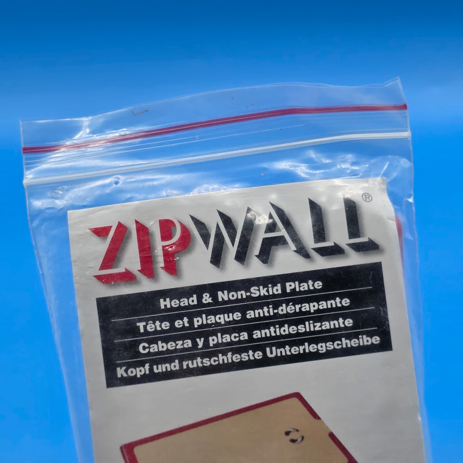 ZipWall Head, Non-Skid Plate, TPH1,Black, Red - Thumbnail 3