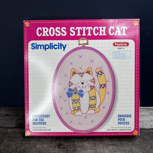 Vintage Pastime Simplicity Cross Stick Cat No. 8906 Embroidery - Thumbnail 2