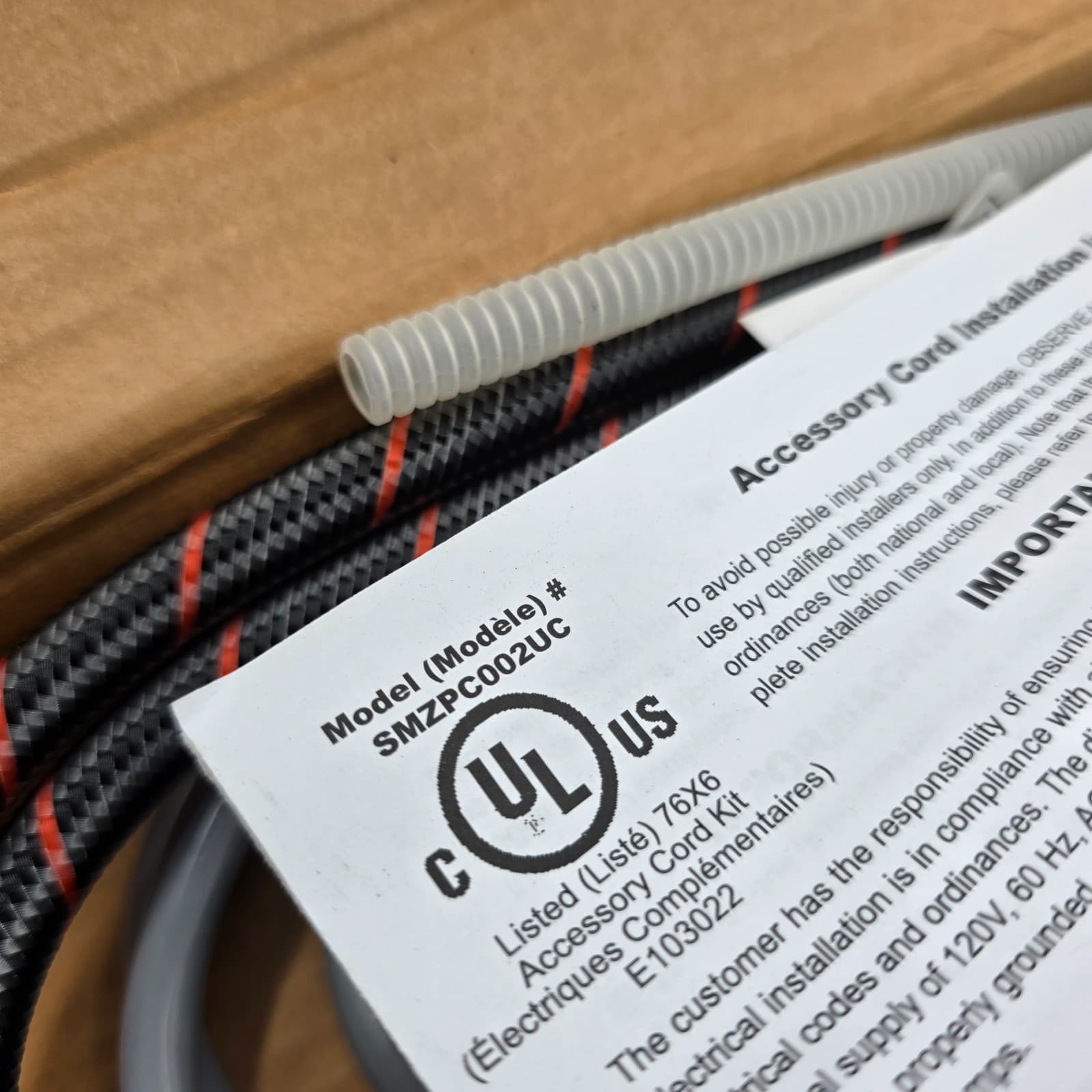 Bosch Dishwasher Water Supply Hose Black SMZSH002UC Y2 & 3 Prong Power Cord - Thumbnail 4
