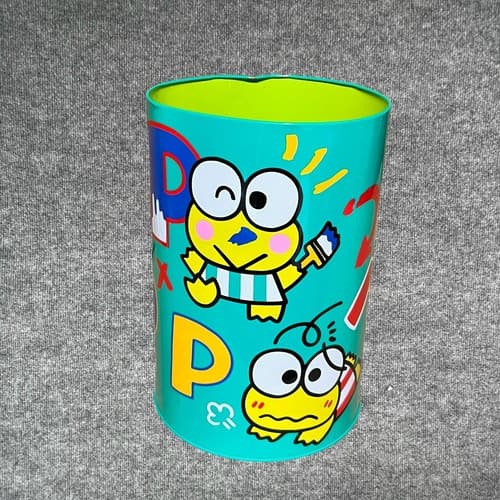 VTG 1994 Sanrio Kero Kero Keroppi Mini Tin Metal Trash Can Bin 11.5” Rare Frog - Thumbnail 3