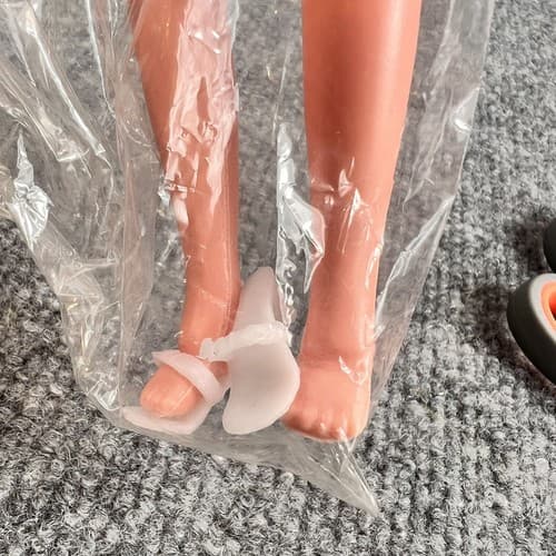 VINTAGE LITTLE MISS SHOPPER DOLL 11” Blonde Blue Eyes White Heels HONG KONG - Thumbnail 3