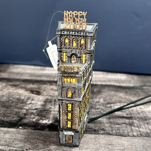 DEPT 56 TIMES SQUARE 2000 THE TIMES TOWER 98775 LIGHT UP ORNAMENT NEW YEARS BALL - Thumbnail 8