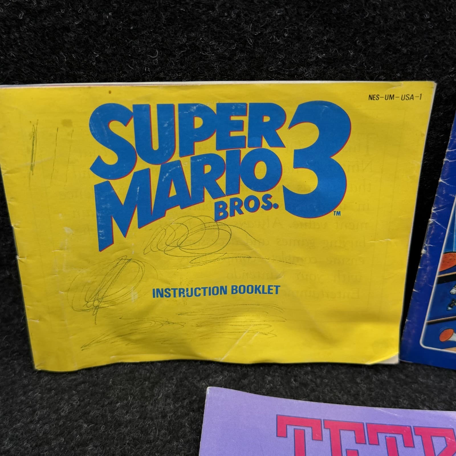 NES Manual Lot Of 3 Super Mario 3 Tetris Burger Time - Thumbnail 3