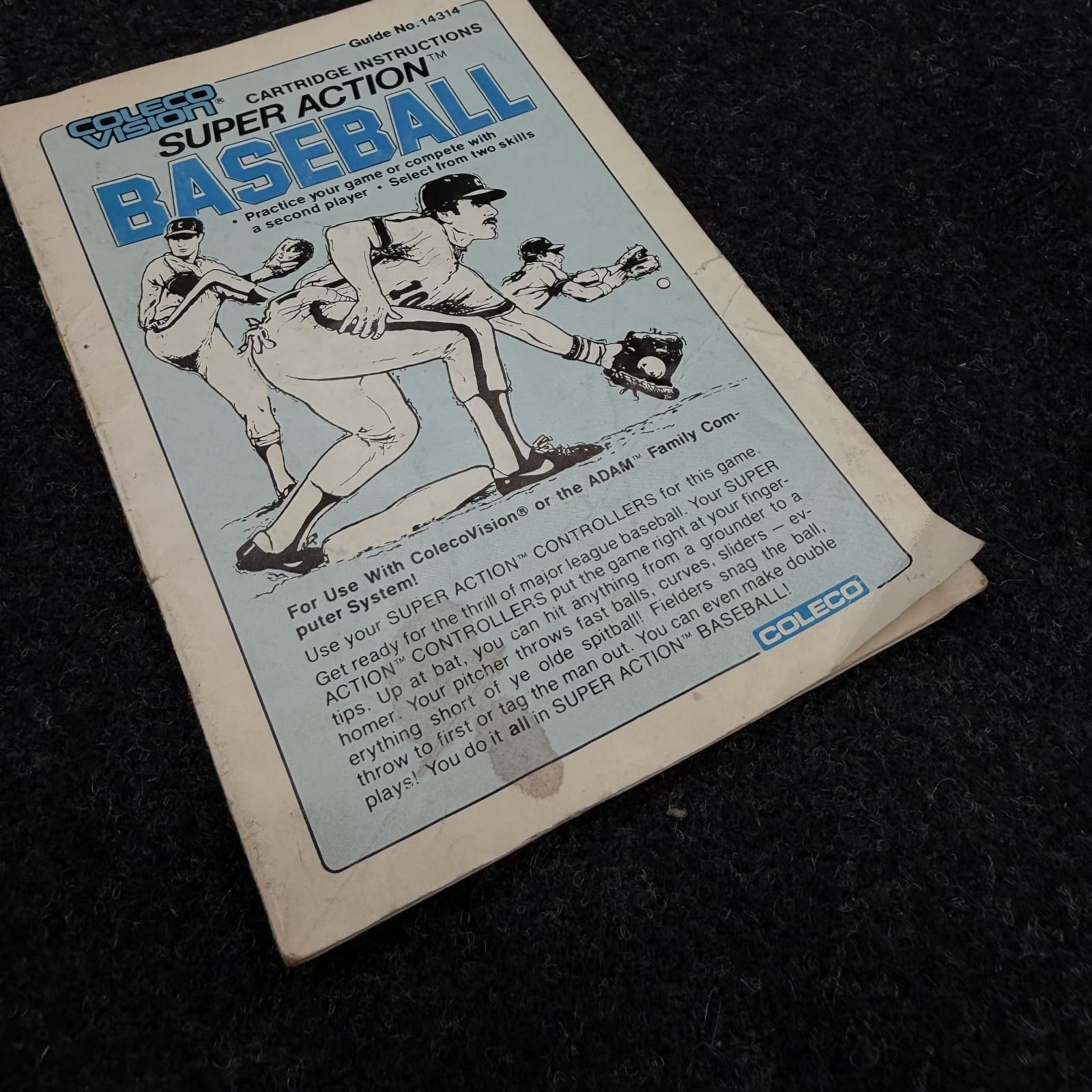 Super Action Baseball Colecovision Cartridge Instructions/Manual - Thumbnail 2