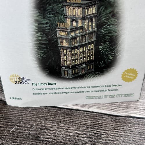 DEPT 56 TIMES SQUARE 2000 THE TIMES TOWER 98775 LIGHT UP ORNAMENT NEW YEARS BALL - Thumbnail 3