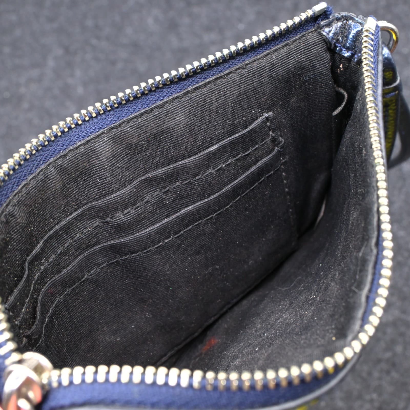 Coach Navy Corner Zip Leather Wallet Wristlet - Thumbnail 8