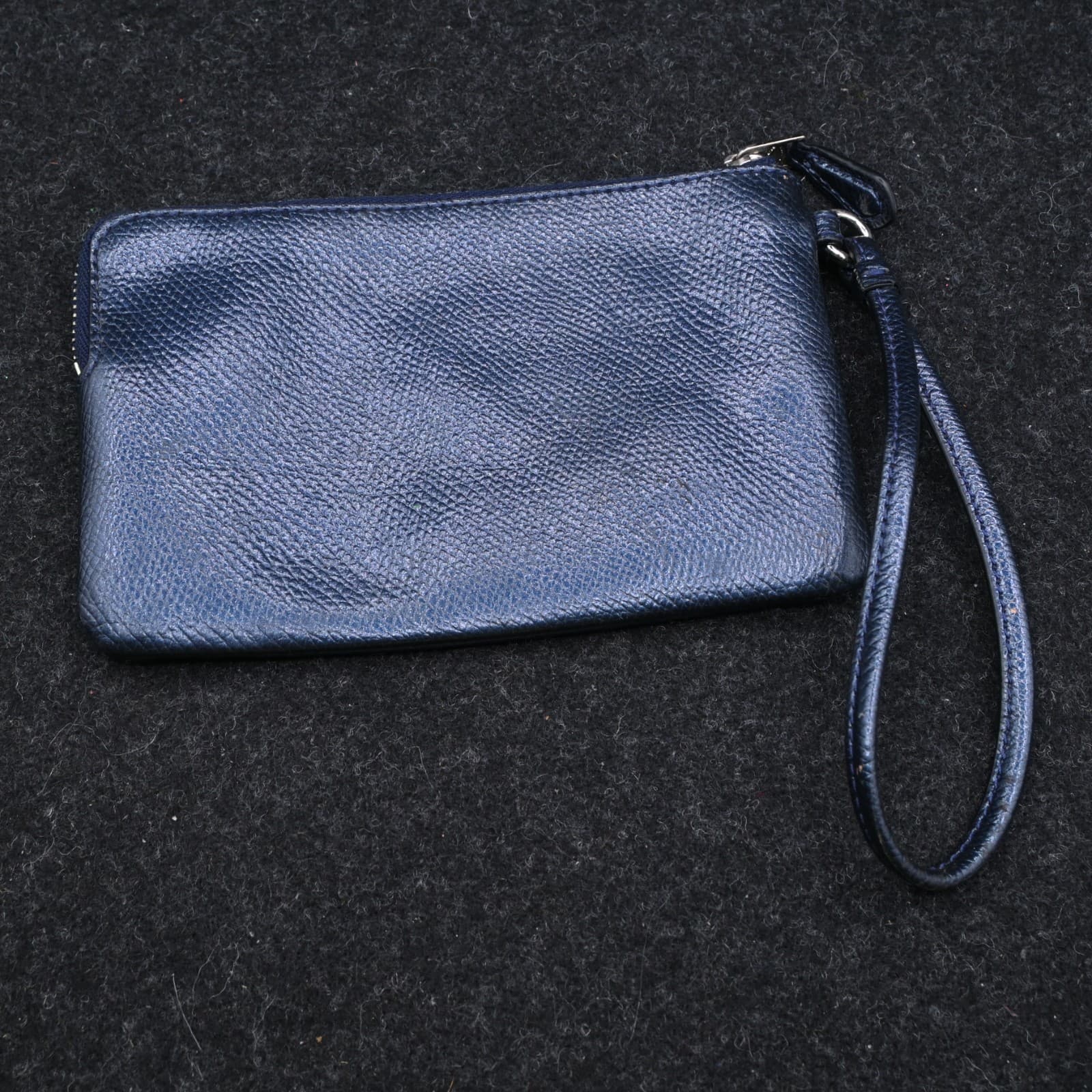 Coach Navy Corner Zip Leather Wallet Wristlet - Thumbnail 5