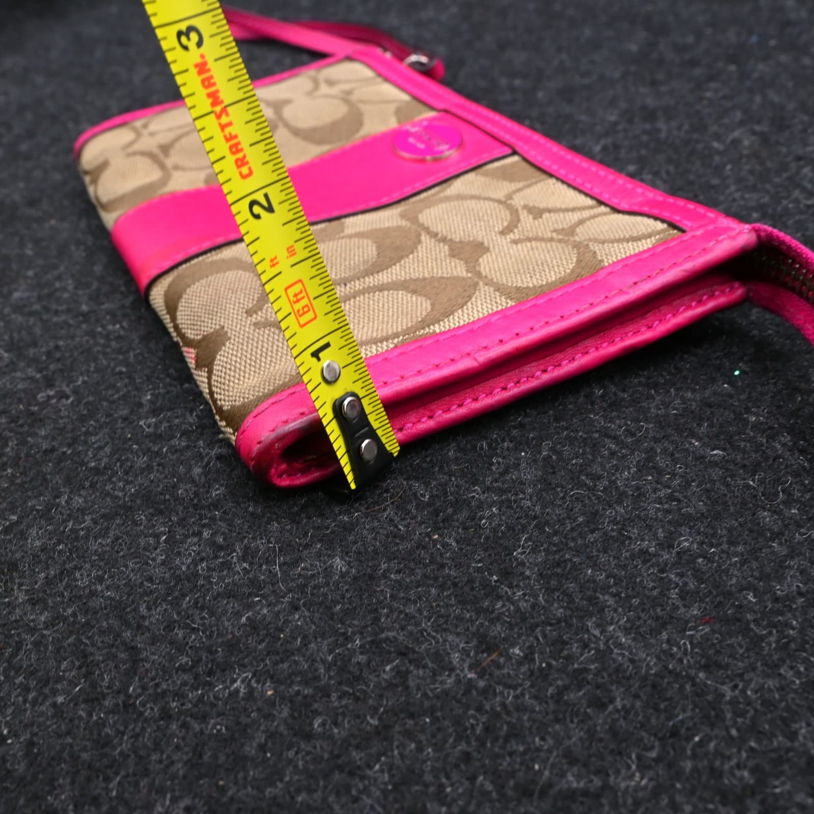 Coach Signature Zippy Wallet 48691B in Khaki Fuchsia - Thumbnail 11