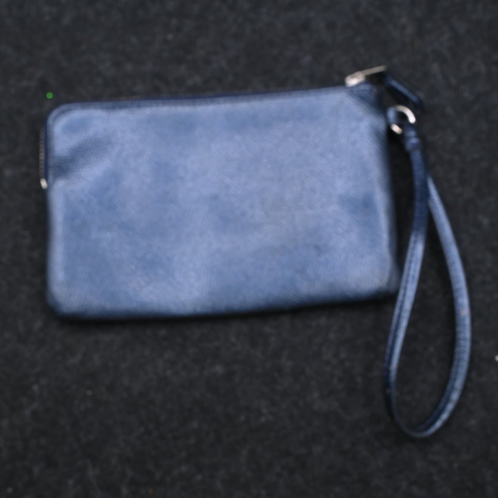 Coach Navy Corner Zip Leather Wallet Wristlet - Thumbnail 4