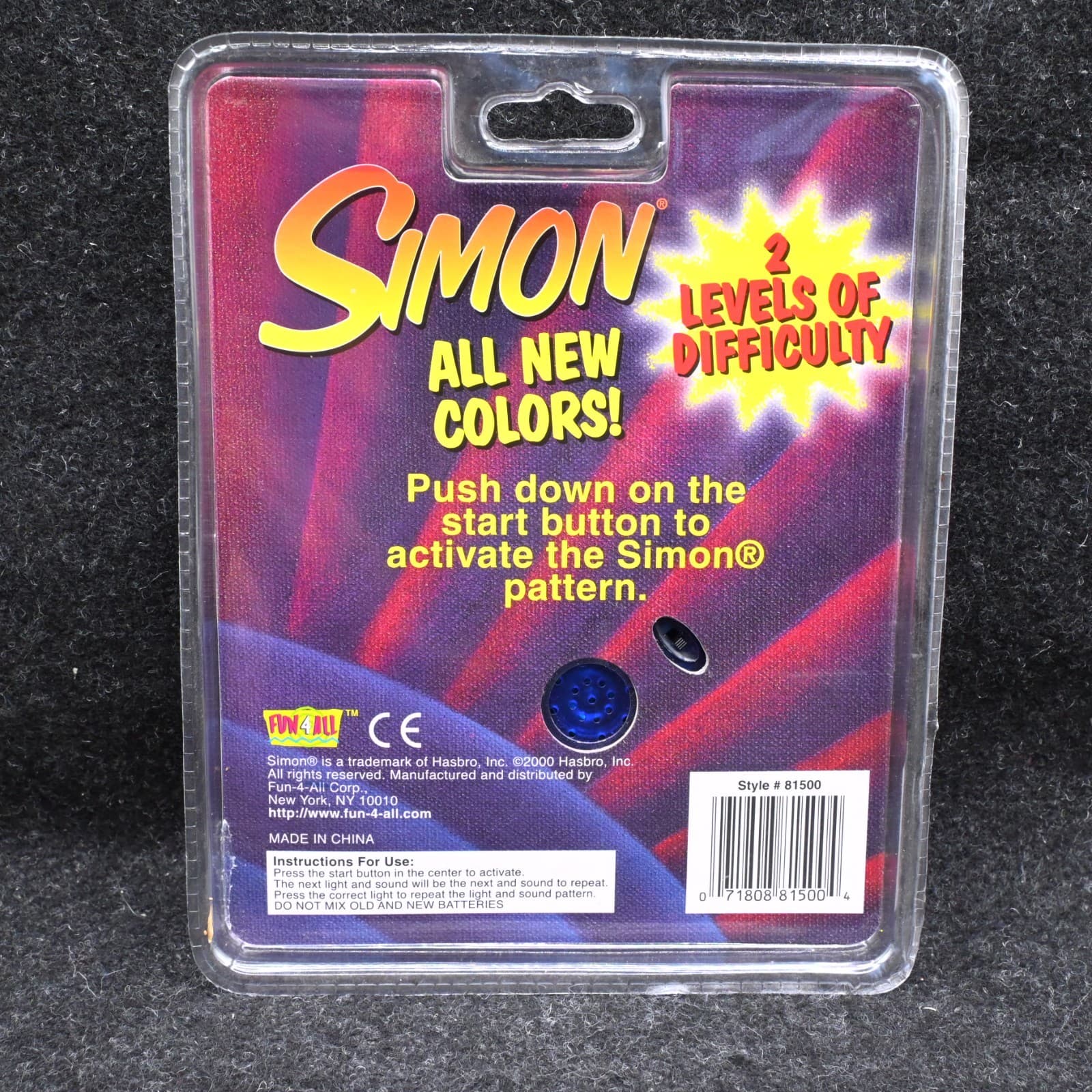 Simon HASBRO VTG Keychain 2000 New Sealed Manu. by Fun 4 All - Thumbnail 4