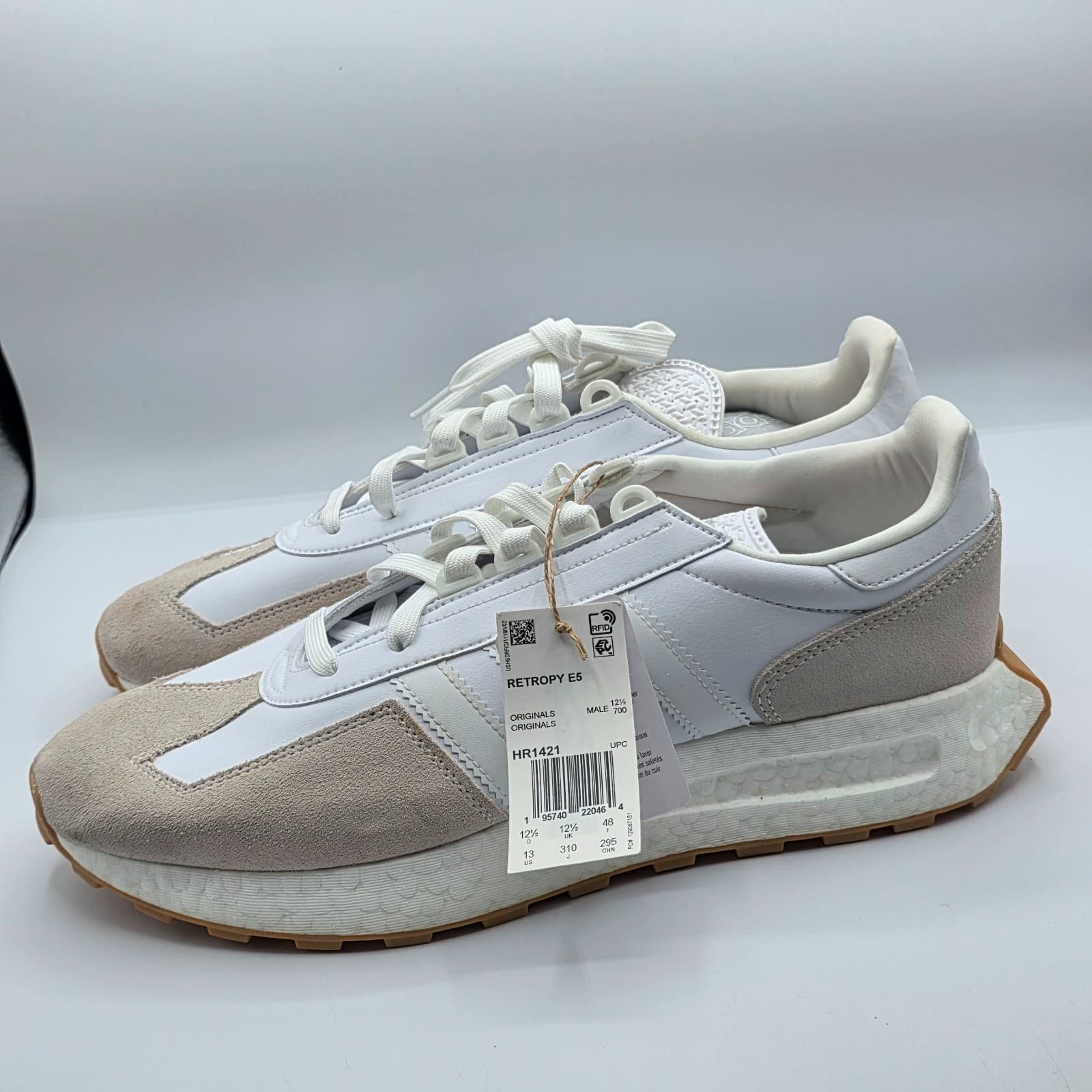 Adidas Originals Retropy E5 Men's Size 13 Boost White Gum Sneakers Retro HR1421 - Thumbnail 5