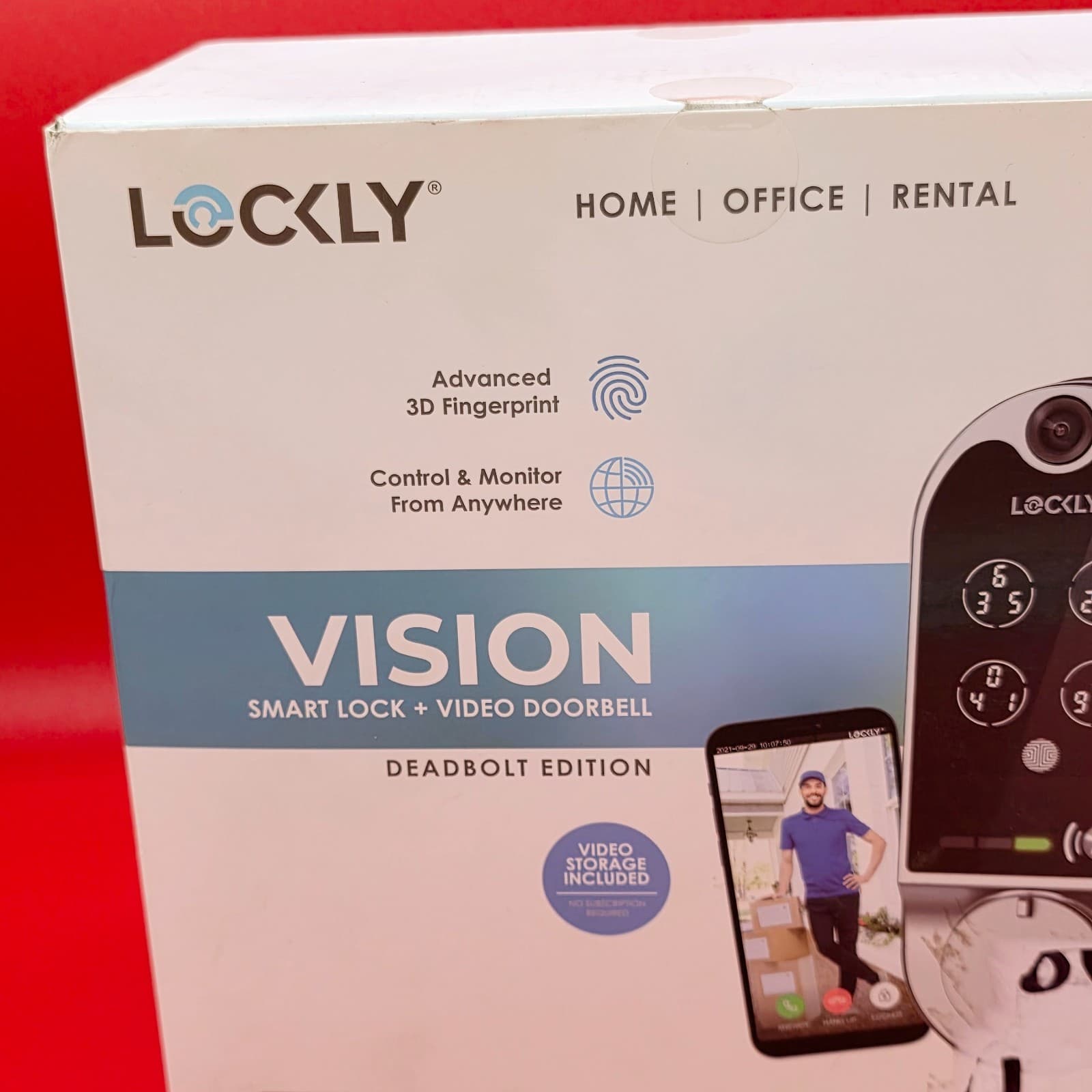 LOCKLY VISION SATIN SMART DOORLOOK DEADBOLT VIDEO AUDIO DOORBELL PGD798SN - Thumbnail 2