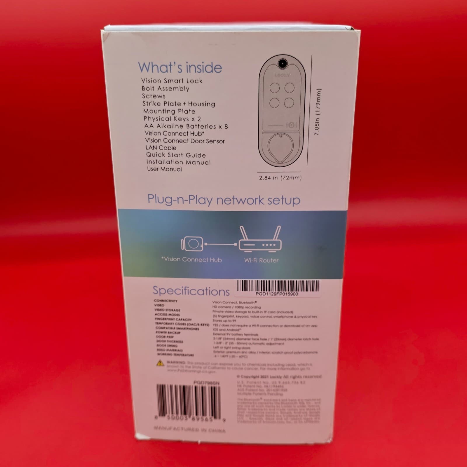LOCKLY VISION SATIN SMART DOORLOOK DEADBOLT VIDEO AUDIO DOORBELL PGD798SN - Thumbnail 8