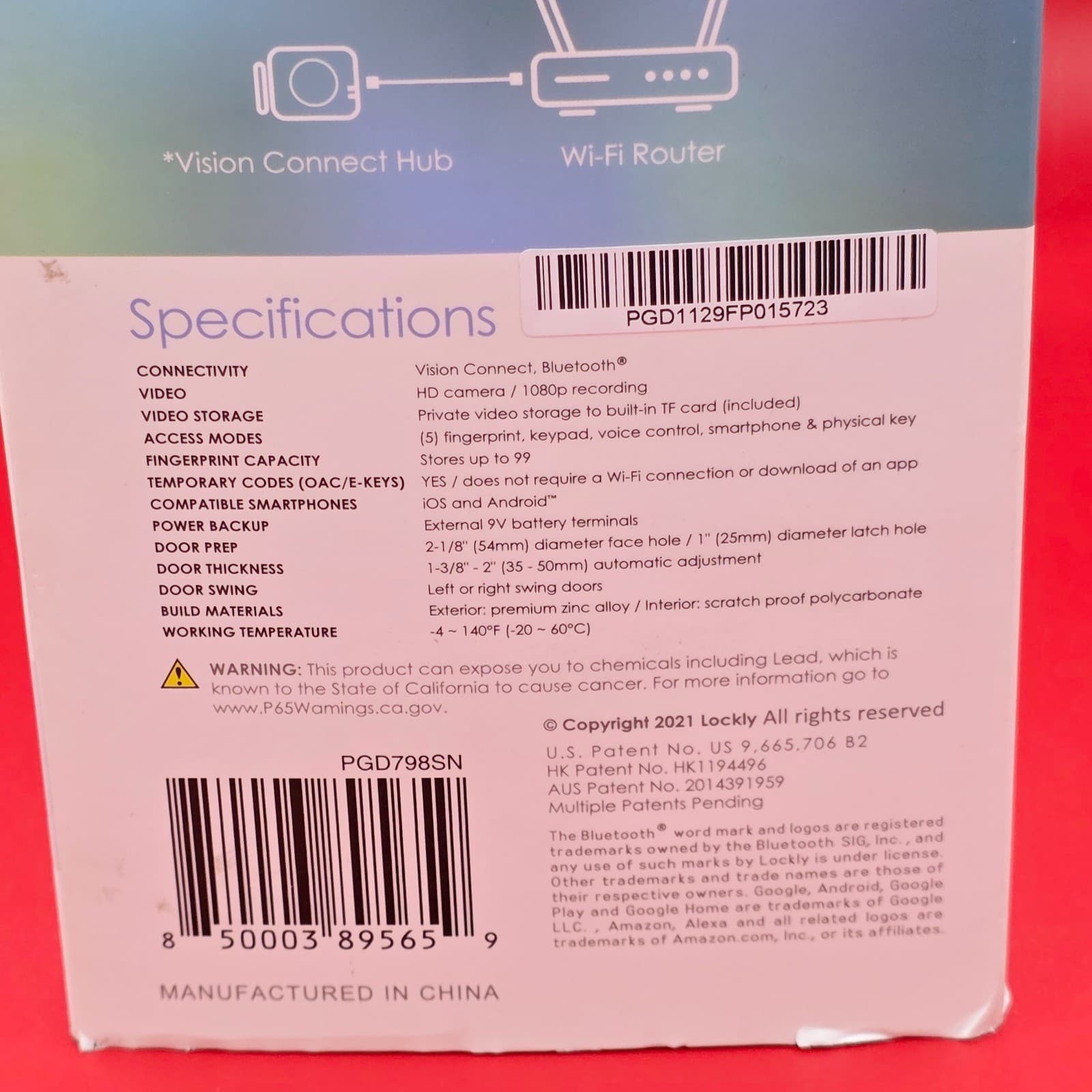 LOCKLY VISION SATIN SMART DOORLOOK DEADBOLT VIDEO AUDIO DOORBELL PGD798SN - Thumbnail 12