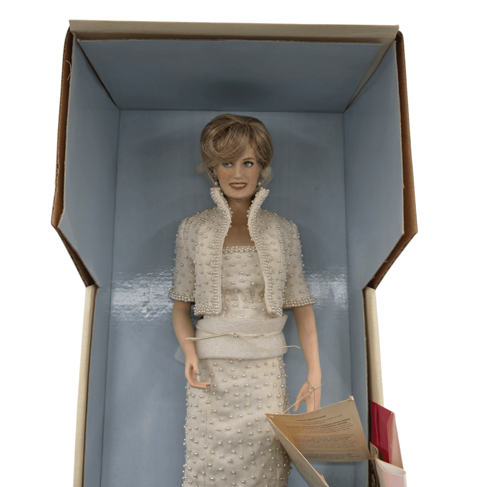 Diana Princess of Wales Franklin Mint Porcelain Doll & Accessories - Thumbnail 3