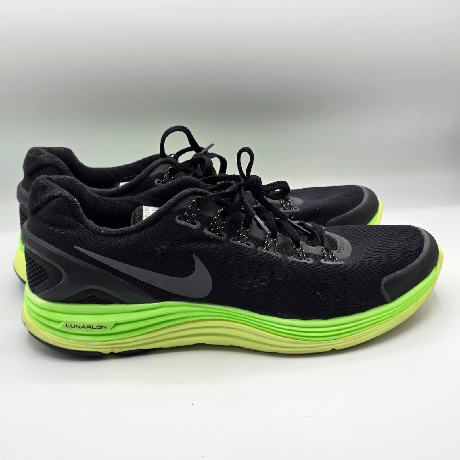 Nike Men Sz 12 Lunaglide+ 4 Flash 3M Black Electric Green Liquid Lime 537475-003 - Thumbnail 5