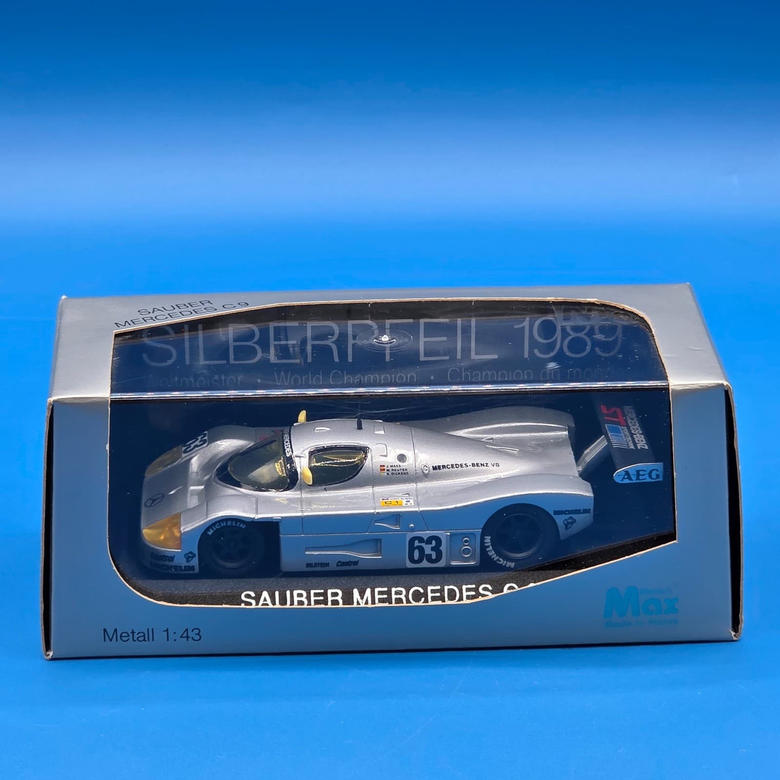 MAX Models Sauber Mercedes C9 Silberpfeil 1989 1:43 Scale Model Car - France