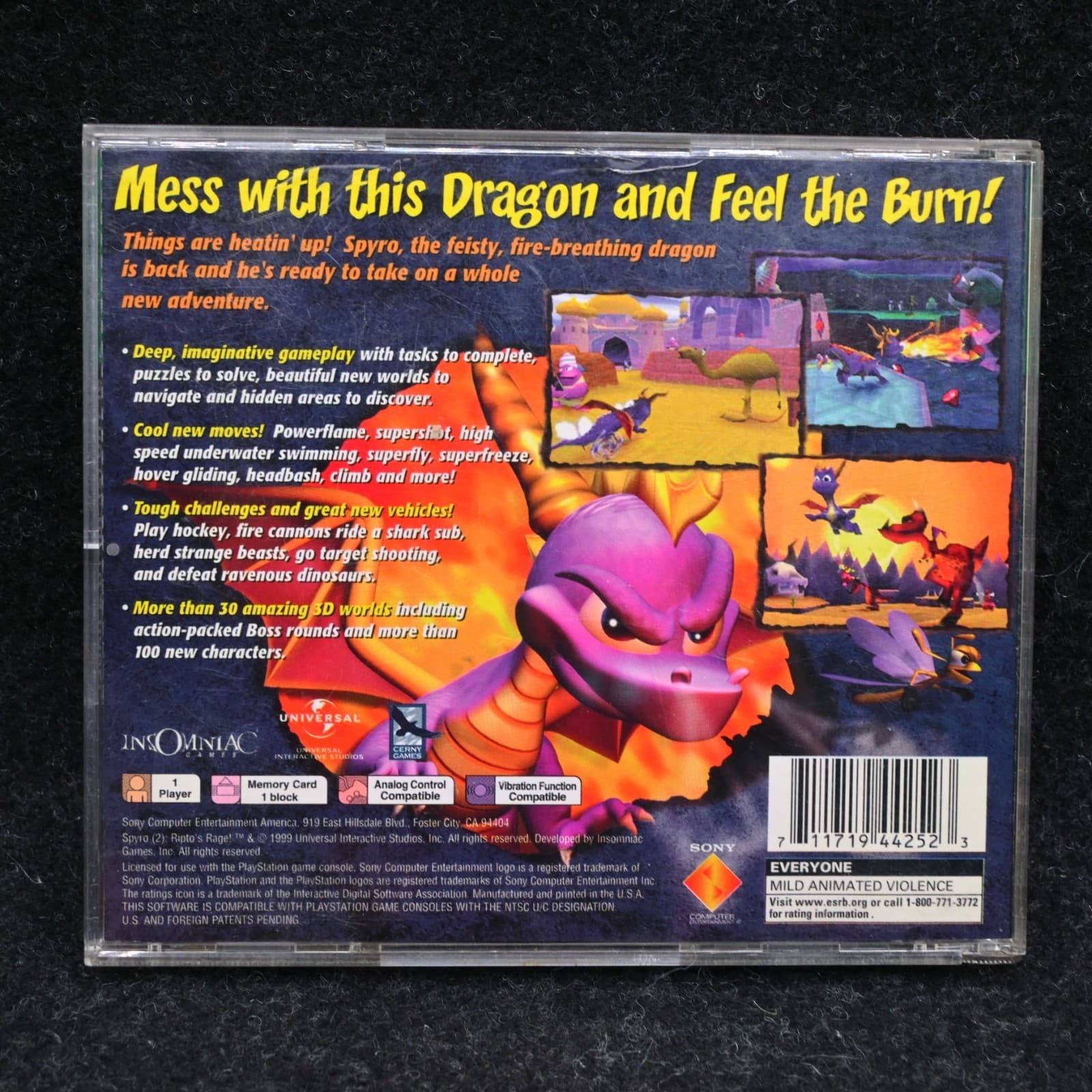 Spyro Ripto's Rage (Sony PlayStation 1 PS1, 1999) Disc Only, Tested - Thumbnail 2