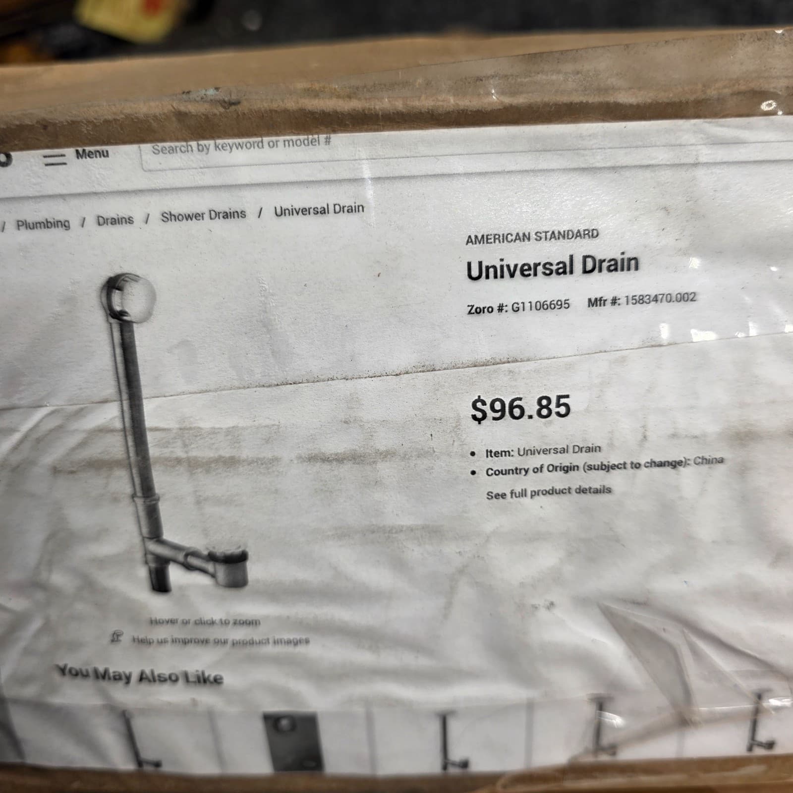 American Standard 1583470.002 Universal Bath Drain in Chrome, Brass - Thumbnail 2
