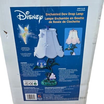 VTG Disney Enchanted Dew Drop Tinkerbell Sculptural Lamp Old Stock #`10314 - Thumbnail 2