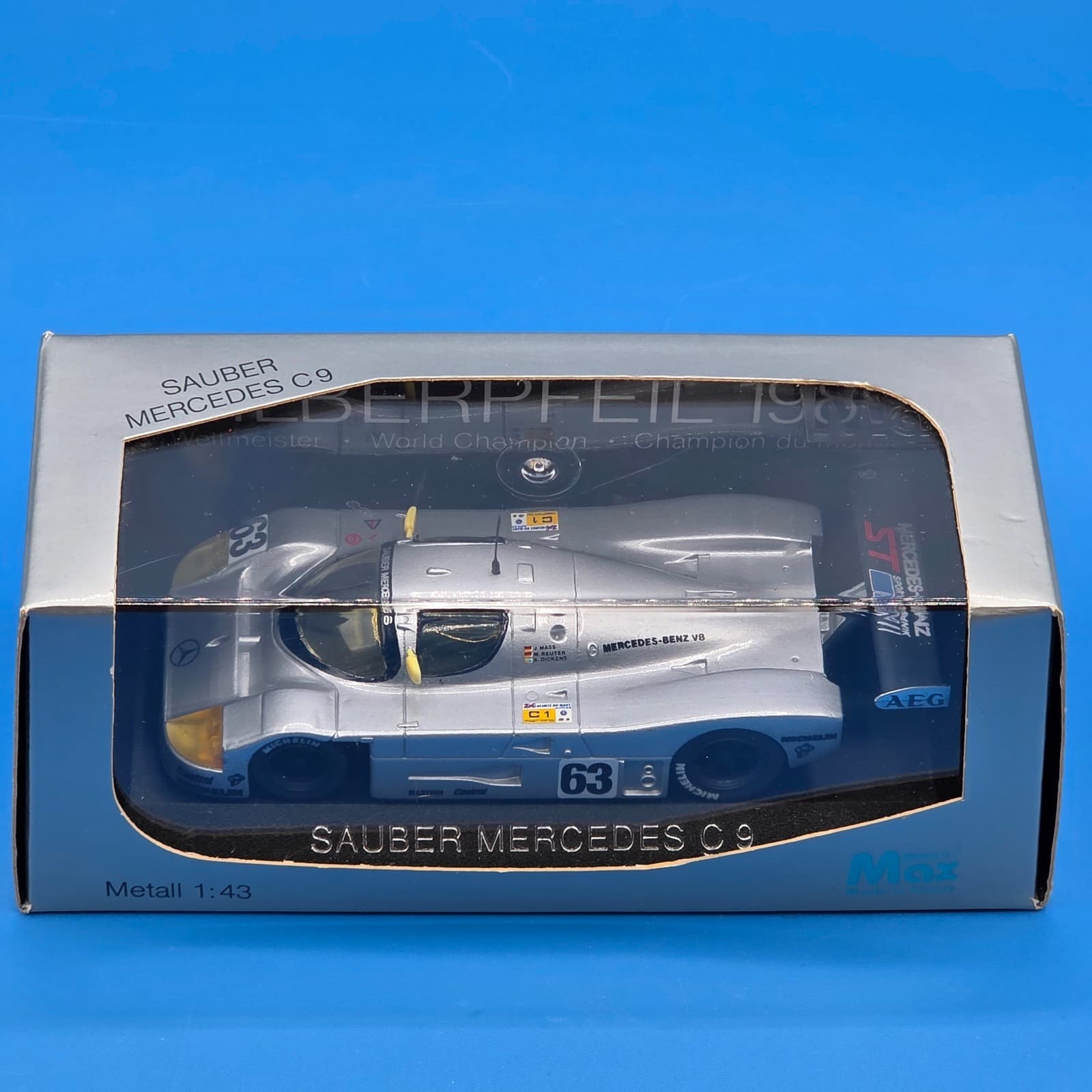 MAX Models Sauber Mercedes C9 Silberpfeil 1989 1:43 Scale Model Car - France - Thumbnail 2
