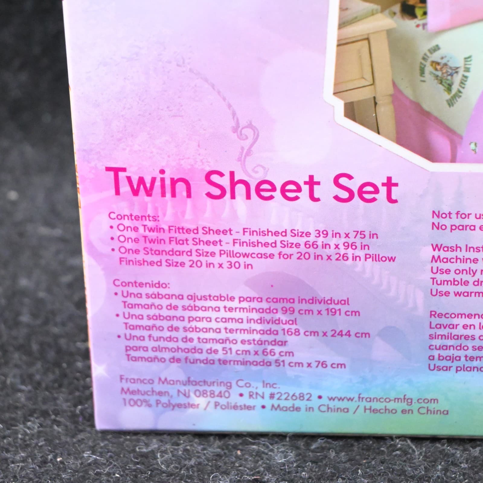 Disney Princess Fairy Tales Sheet Set-3 Pc Set -TWIN, Belle & Moana…New - Thumbnail 8