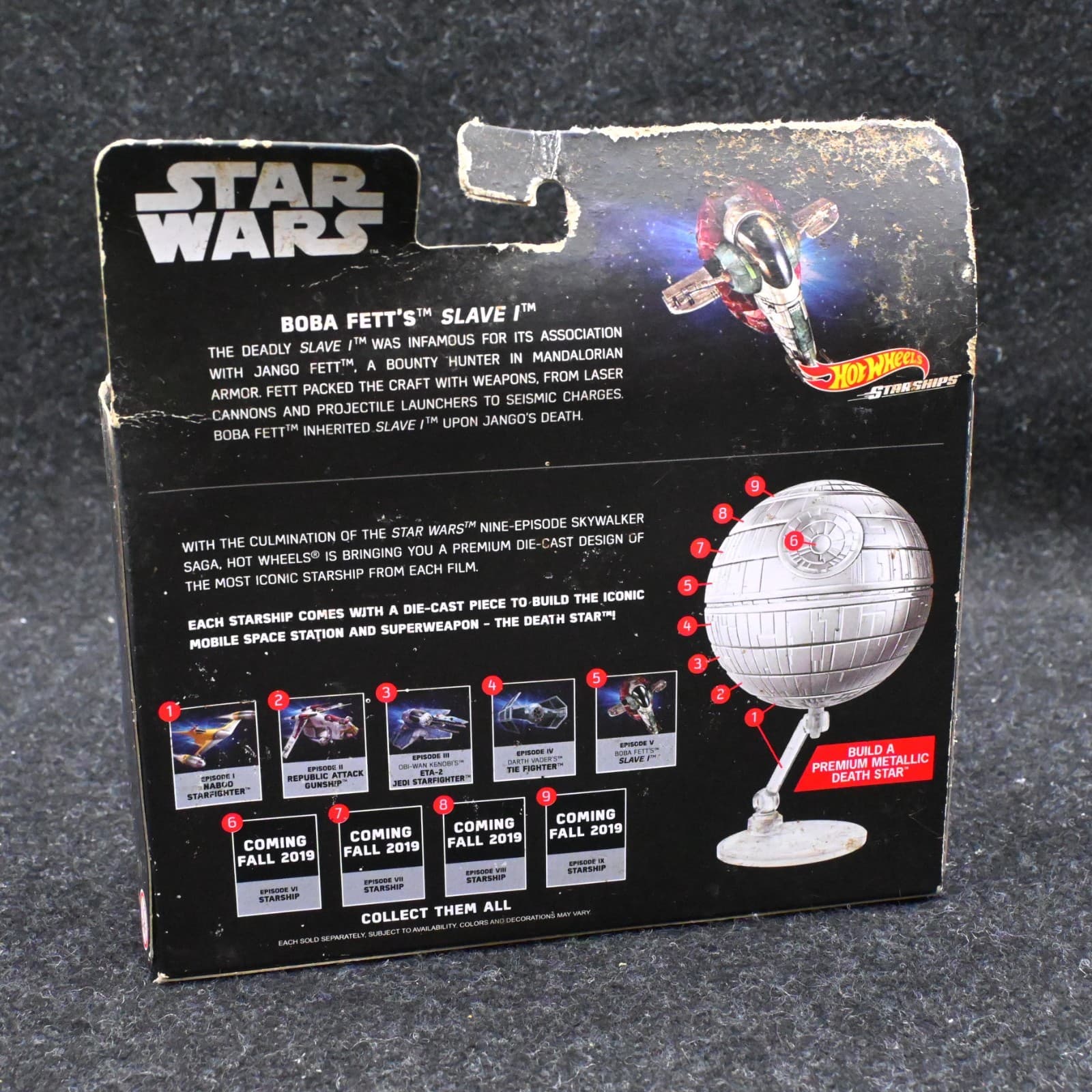 2018 Star Wars Boba Fett Slave 1 Hot Wheels Starships Commemorative Series 5 B - Thumbnail 10