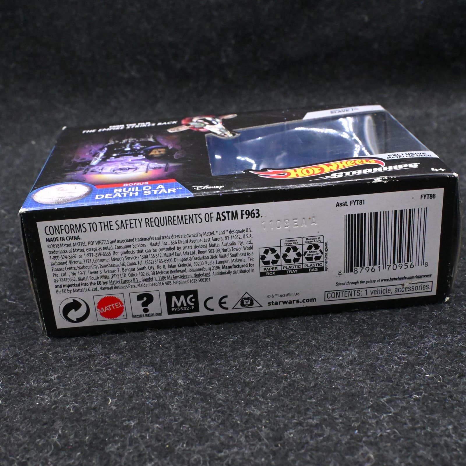 2018 Star Wars Boba Fett Slave 1 Hot Wheels Starships Commemorative Series 5 B - Thumbnail 8