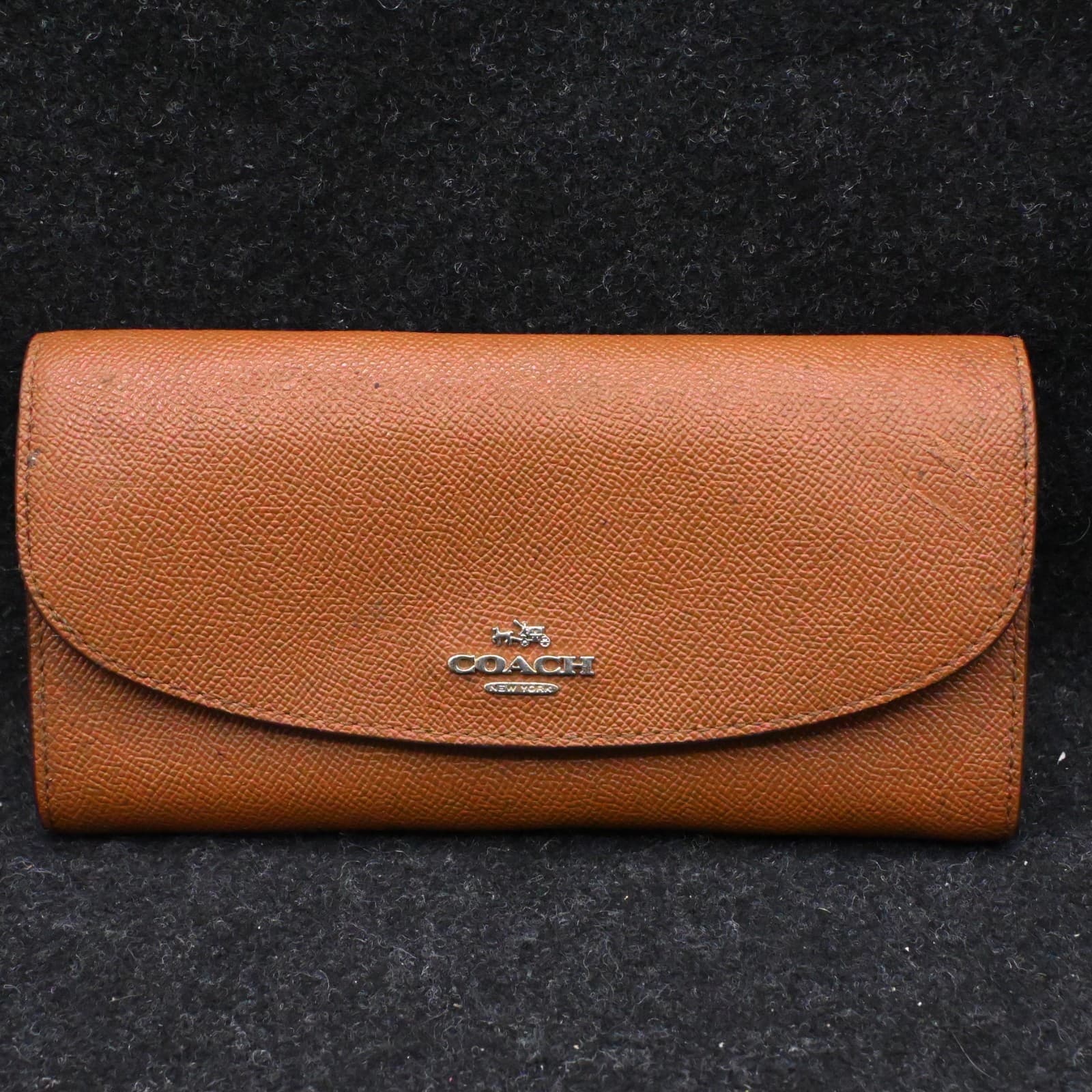 Coach Brown Leather Flap Continental Wallet