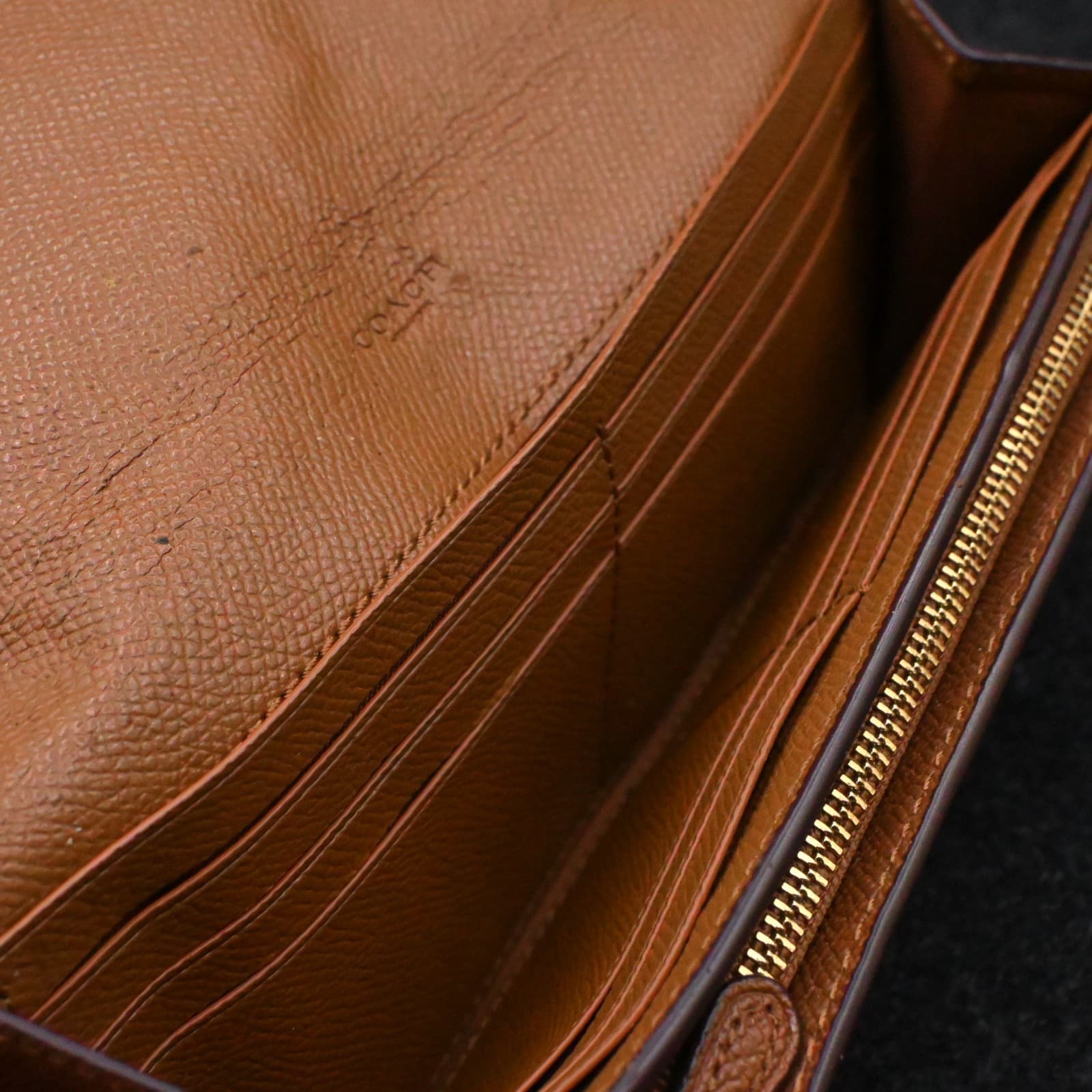 Coach Brown Leather Flap Continental Wallet - Thumbnail 11