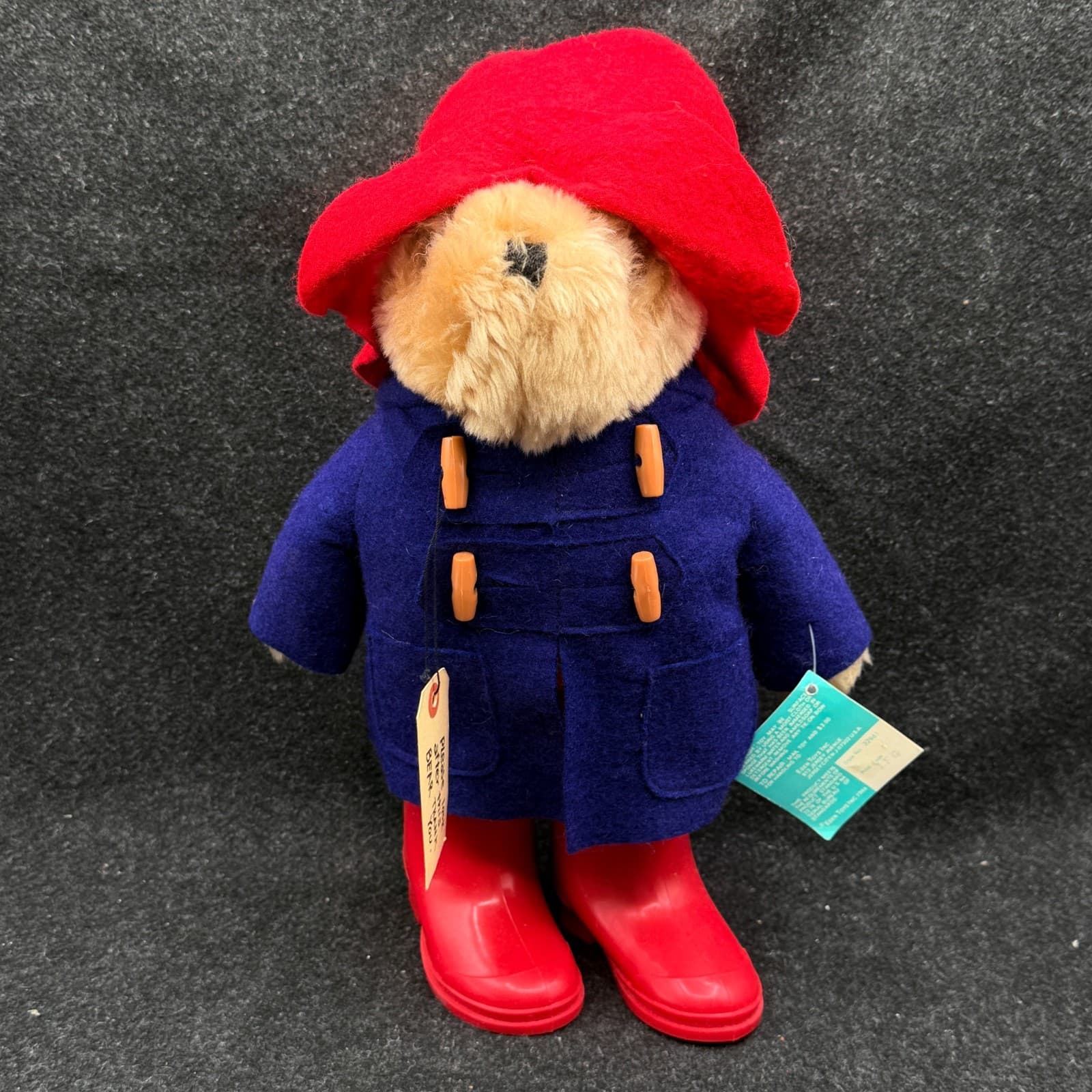 Vtg 1975 Eden Toys Paddington Bear Darkest Peru 13” Plush Coat Hat & Rain Boots