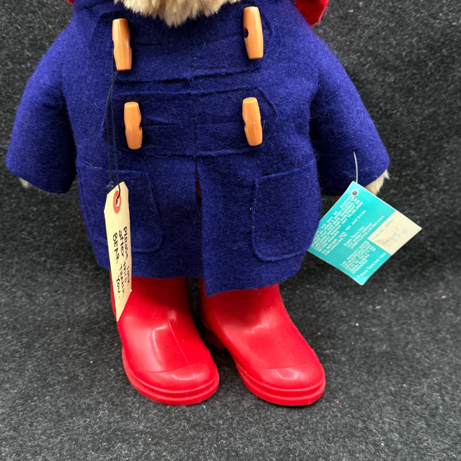 Vtg 1975 Eden Toys Paddington Bear Darkest Peru 13” Plush Coat Hat & Rain Boots - Thumbnail 3