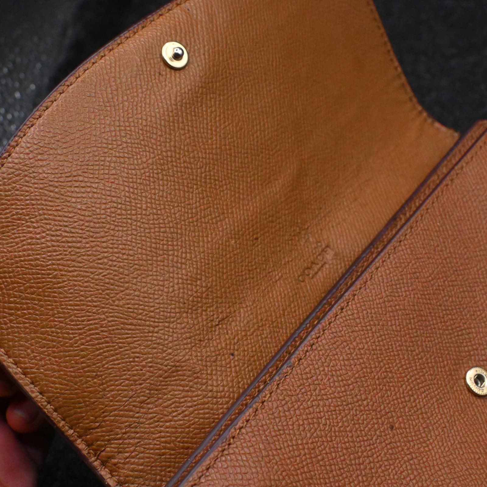 Coach Brown Leather Flap Continental Wallet - Thumbnail 9