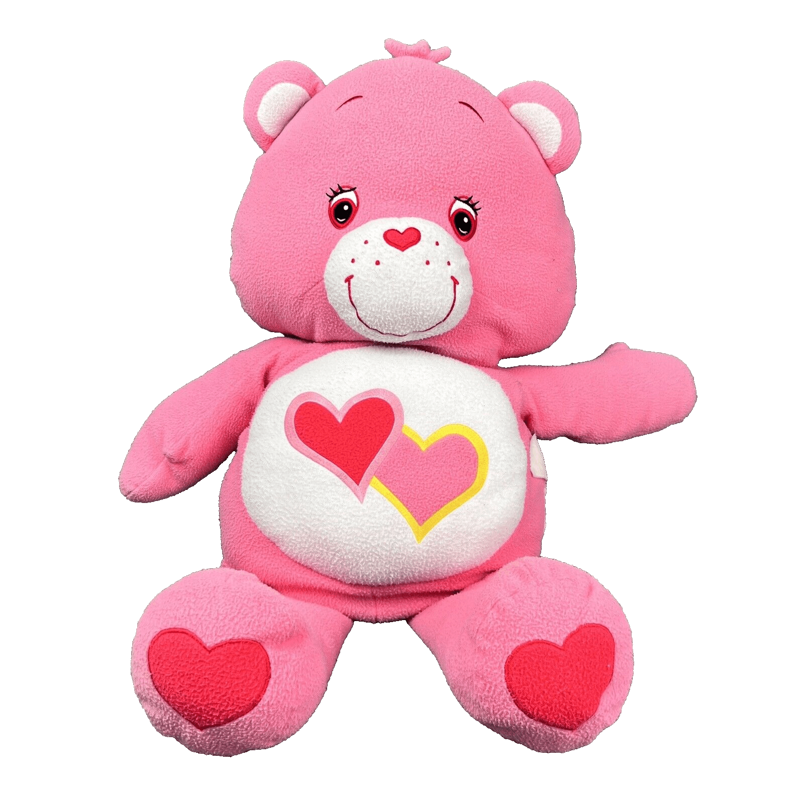Vintage 2002 CARE BEARS Jumbo Love A Lot Pink Hearts Large Big 28” Plush Bear