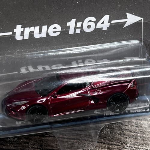 CHASE Auto World 1/64 2020 Chevy Corvette Diecast Models Car Collection Red - Thumbnail 4