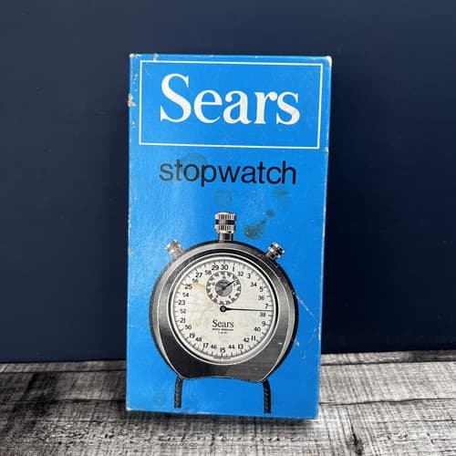 Sears 19927 Swiss Made 1/10 Wind Up Stop Watch Red
