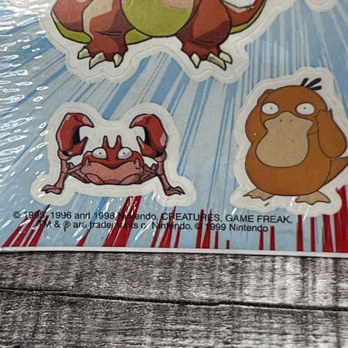 1999 Nintendo Pokemon DesignWare Factory Sealed Stickers BRAND NEW (2 sheets) - Thumbnail 2