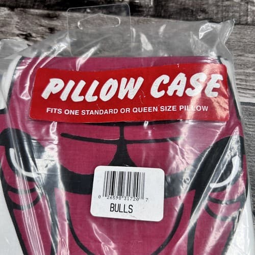 Vintage 90's Springs Industries NBA Chicago Bulls Standard Pillow Case New NOS - Thumbnail 2
