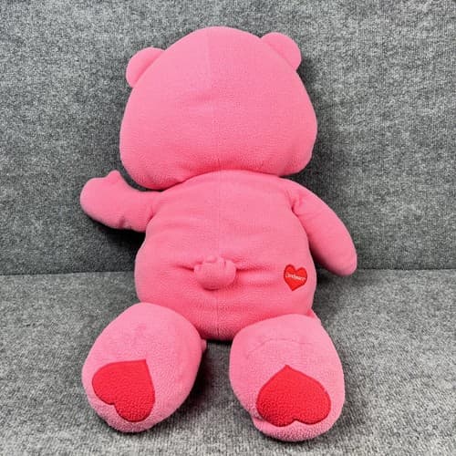 Vintage 2002 CARE BEARS Jumbo Love A Lot Pink Hearts Large Big 28” Plush Bear - Thumbnail 2