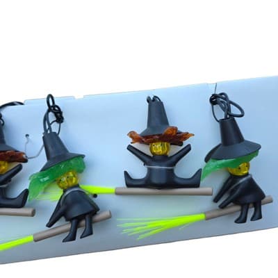 GE Hallmark Flying Witch Halloween Indoor Fiber Optic Brooms 10 Light String Set - Thumbnail 10