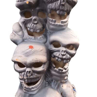 VTG Trendmasters Haunted Lighted Stacked Skulls Halloween foam indoor skeleton - Thumbnail 6