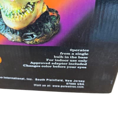 Vintage Puleo Fiber Optic Skull Skeleton Halloween Horror Decor Color Change - Thumbnail 11