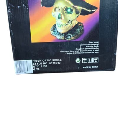 Vintage Puleo Fiber Optic Skull Skeleton Halloween Horror Decor Color Change - Thumbnail 12