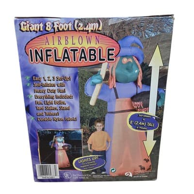 NEW Gemmy Halloween Witch Monster GIANT 8 Foot Inflatable Airblown Light Up - Thumbnail 4