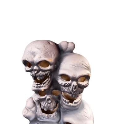 VTG Trendmasters Haunted Lighted Stacked Skulls Halloween foam indoor skeleton - Thumbnail 5
