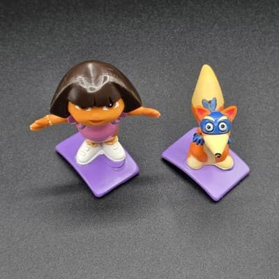2006 Lot Dora the Explorer & Swiper Figure Cake Topper w/ Stand Viacom - Thumbnail 2