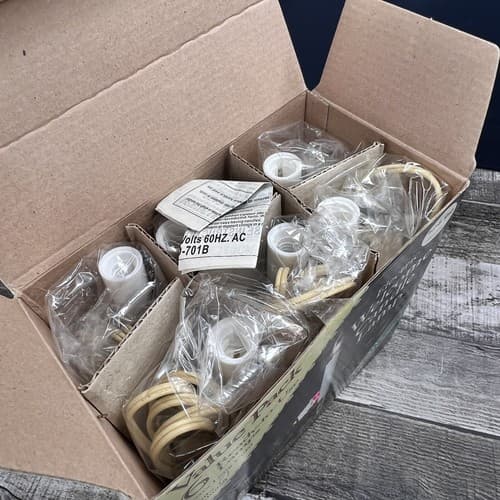 Electric Welcome Candle Lamps 6 Pack Brass Base Bulbs Included Extra Long Cords - Thumbnail 8