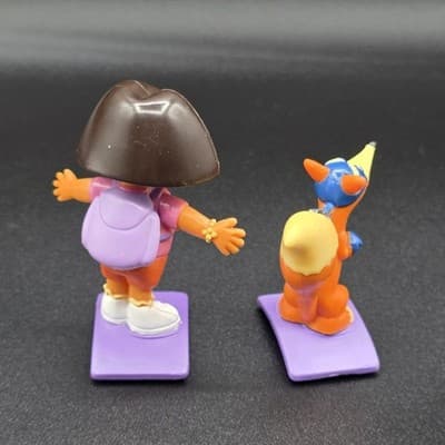 2006 Lot Dora the Explorer & Swiper Figure Cake Topper w/ Stand Viacom - Thumbnail 3